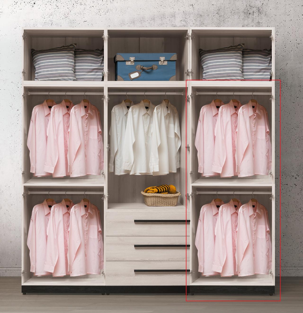 瑪爾斯 2.7 尺 四門雙吊衣櫥